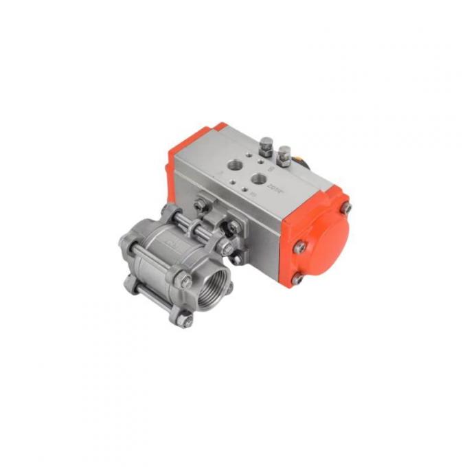 1/2′′ to 4′′ Threaded 3 PC Stainless Steel Pneumatic Actuator Ball Valve